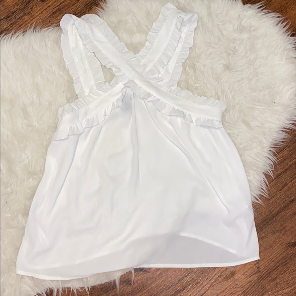Ruffle cross strap J Crew tank